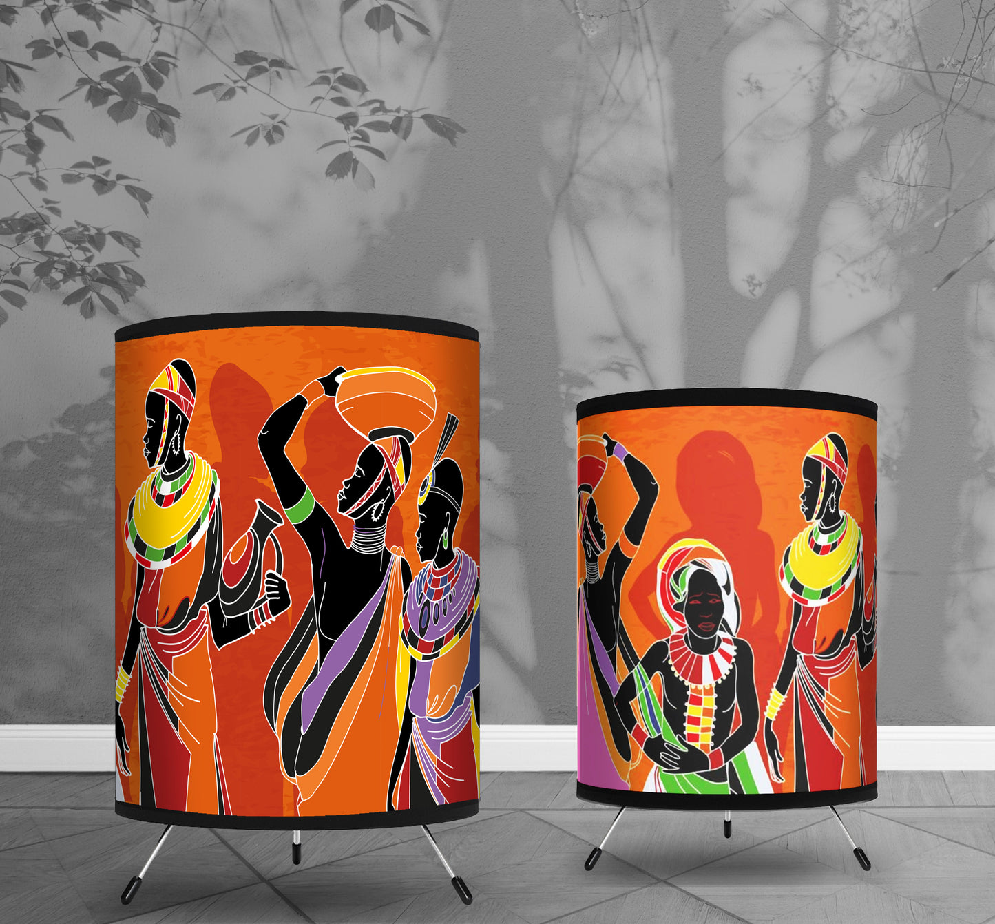 African Women Tripod Nightstand
