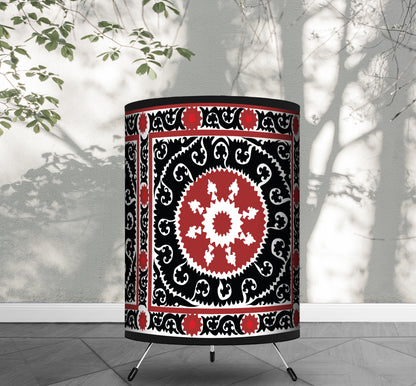 African Boho Art Print Tripod Lamp Shade
