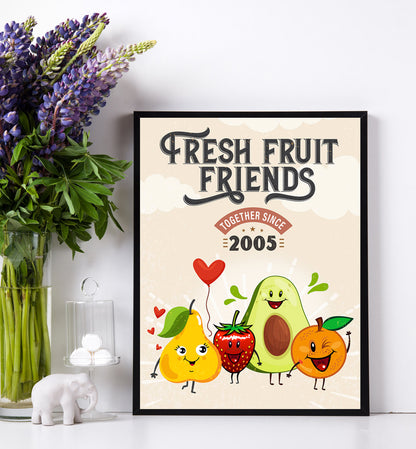 Fresh fruit friends Poster Print