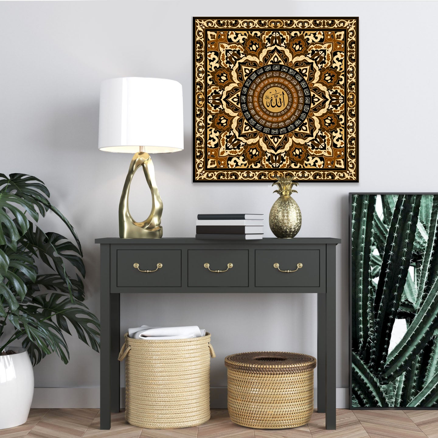 Islamic Wall Art 99 Names of Allah, Islamic Gifts, Path to Paradise, Gift for Muslims, Quran Art