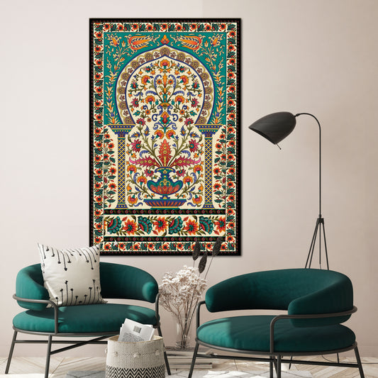Isfahan Persian Canvas Wall Art – Traditional Floral Islamic Decor