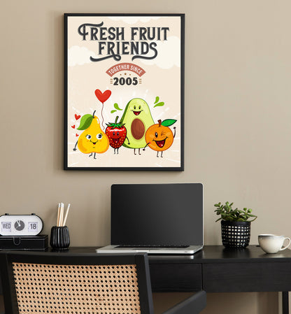 Fresh fruit friends Poster Print