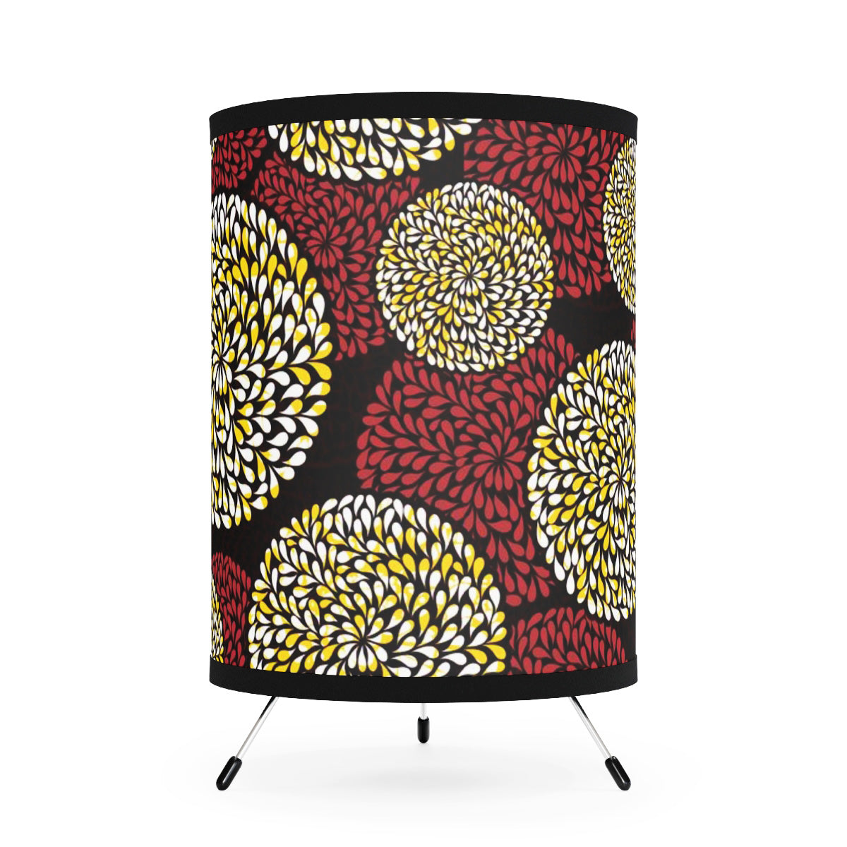 Spiral Leaves Boho Art Print Tripod Lamp Shade