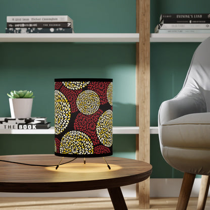 Spiral Leaves Boho Art Print Tripod Lamp Shade