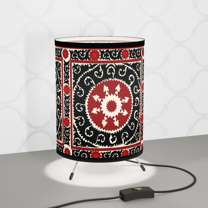 African Boho Art Print Tripod Lamp Shade