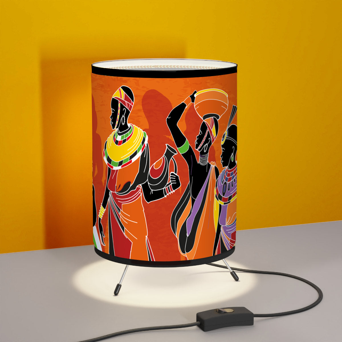 African Women Tripod Nightstand