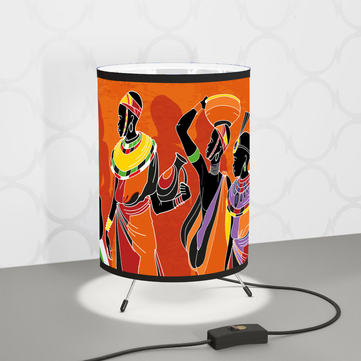 African Women Tripod Nightstand