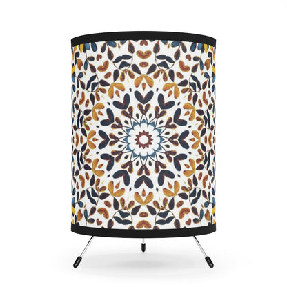 Hand Drawn Water Color Mandala Print Tripod Lamp Shade