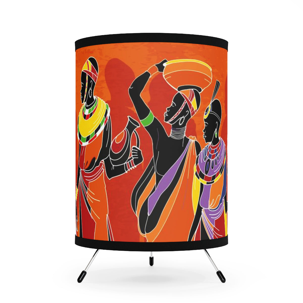 African Women Tripod Nightstand