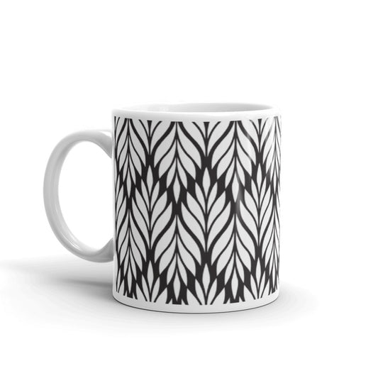 Monochrome Leaves Mug